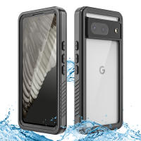 Google Pixel 8/Pixel 8 Pro Waterproof Case,Snowproof Dustproof Shockproof Built-in Screen Protector IP68 Sealed Full Body Protection Underwater Casing Cover