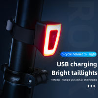 ROCKBROS แสงจักรยานกันน้ำขี่จักรยานหมวกกันน็อคไฟท้ายโคมไฟสำหรับจักรยาน LED USB ชาร์จความปลอดภัยคืนขี่ไฟท้าย