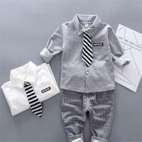 Lawadka Baby Boy Clothes Sets Long Sleeve Tie T-Shirt Pants 2Pcs Outfits Cotton Sport Suit For Boy Clothes Spring Autumn 6M-3Y