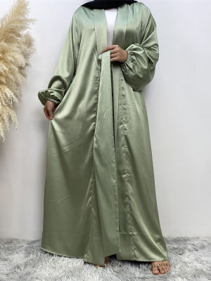 Chaomeng musulman de โหมดซาติน abaya รอมฎอนตุรกี Kaftan อิสลามเสื้อผ้ามุสลิมสำหรับผู้หญิง kimono caftan marocain เจียมเนื้อเจียมตัว Robe
