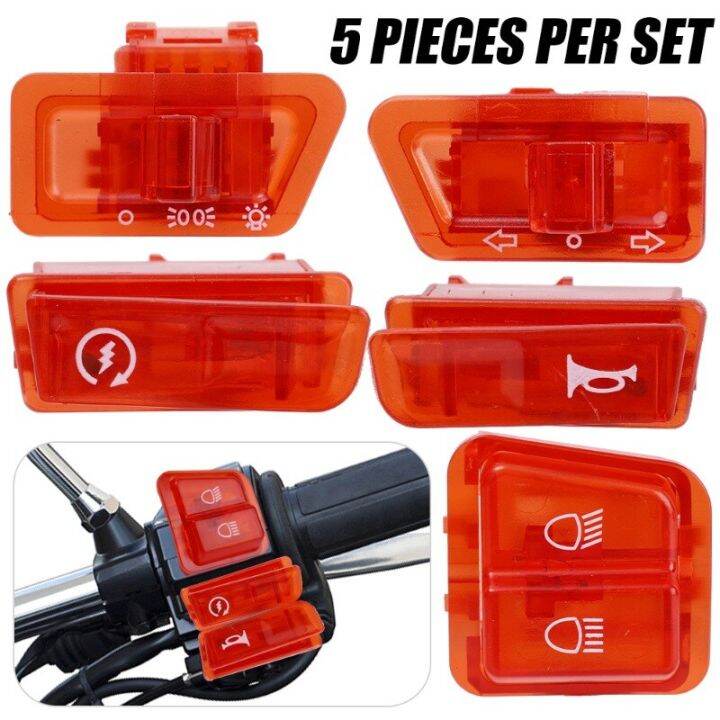5pcs/set Motorcycle Switch Accessories Set Horn Headlight Turn Signal Switch Button Suitable for