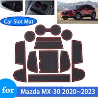 แผ่นช่องประตูรถกันลื่นสำหรับ CX30 CX-30 Mazda CX 30 2020 2021 2022 2023พรมร่องประตูถ้วยตกแต่งภายในรถยนต์