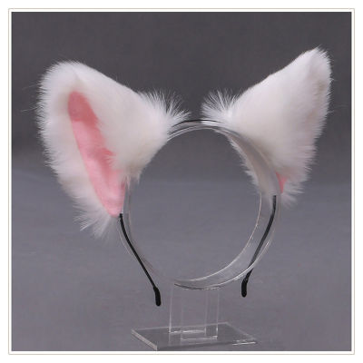Cute Cat Fox Fur Ear Hair Hoops Night Hairband Headbands Hair Cat Ear Hair Band
