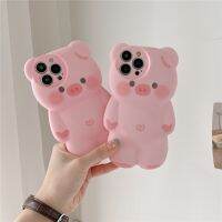 3D เคสโทรศัพท์ซิลิโคนคุณภาพสูงหมูสีชมพูน่ารักสุดๆสำหรับ Iphone 14 Pro Max 11Pro 12 Pro Max 13 Pro Max Xs Xr X เคสลายการ์ตูน