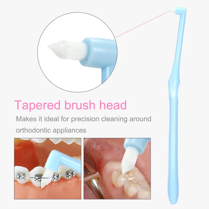 Orthodontic Toothbrush Interdental EndTuft Tapered Brush Soft Bristle