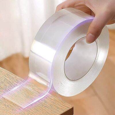 ☁◘ Nano Double Sided Tape Multipurpose Removable Adhesive Transparent Grip Mounting Tape Washable Strong Sticky Heavy Duty Carpet