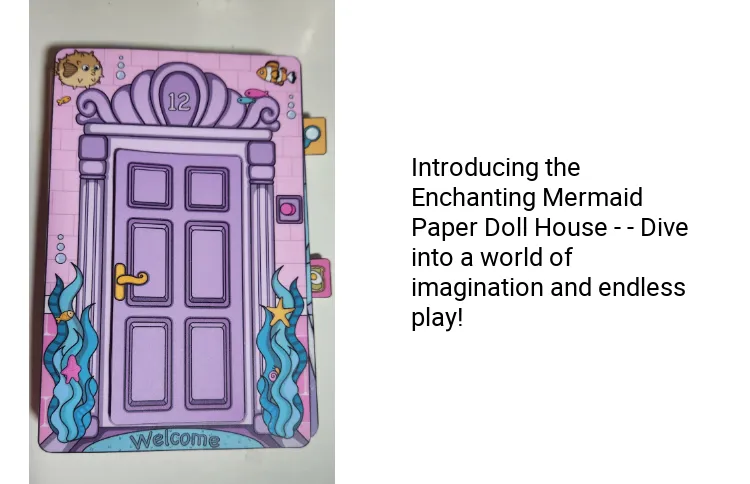 Mermaid Doll Paper House Pop-up Book Paper Doll House Quiet Book Christmas  Birthday Gift Assembled Cold Laminate