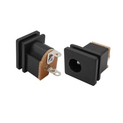 10Pcs DC015 5.5*2.1mm DC Female Jack Square Panel Mounting Connectors DC-015 5.5x2.1mm DC Power Supply Socket Connector  Wires Leads Adapters