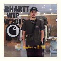 2023 NewCarhartt 23SS ใหม่แขนสั้น Tee ย้อนยุคล้างทำความสะอาดได้ผ้าบาติกแพทช์เย็บปักถักร้อยออกแบบโลโก้แขนสั้นเสื้อยืด Carhartt เสื้อ