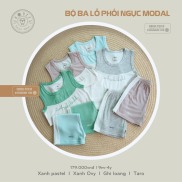 HRNEE - Bộ quần áo ba lỗ phối ngực Modal cho bé từ 6 tháng đến 4 tuổi