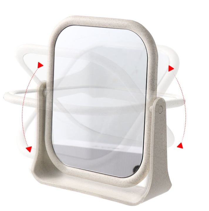 bring2home-กระจกเเต่งหน้าสองด้าน-กระจกแต่งหน้าตั้งโต๊ะ-สามารถปรับหมุนได้-360-องศา-มี-2-เเบบให้เลือก