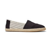 TOMS รองเท้าลำลองผู้หญิง สลิปออน รุ่น Alpargata Rope Black University Stripes Organic Cotton  (B) รองเท้าลิขสิทธิ์แท้