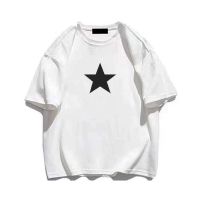 Summer Fashion Quality MenS T-Shirt Cotton Star Printed Street Casual Short Sleeved Oversized T-Shirts S Free Shipping