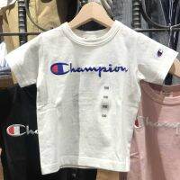 COD DDDGRYTRY พร้อมส่ง เสื้อยืดแขนครึ่ง ผ้าฝ้ายแท้ ปักลาย Champion สีขาว สไตล์ตะวันตก แฟชั่นฤดูร้อน สําหรับเด็กผู้ชาย และผู้หญิง