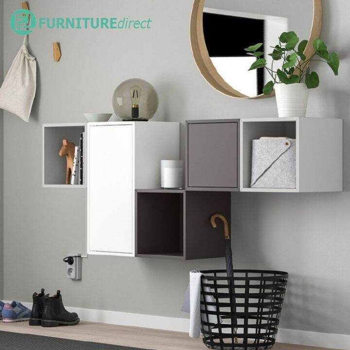 Furniture Direct DIY CUBE STORAGE WALL MOUNT with door EKET Wallmounted shelving unit Lazada