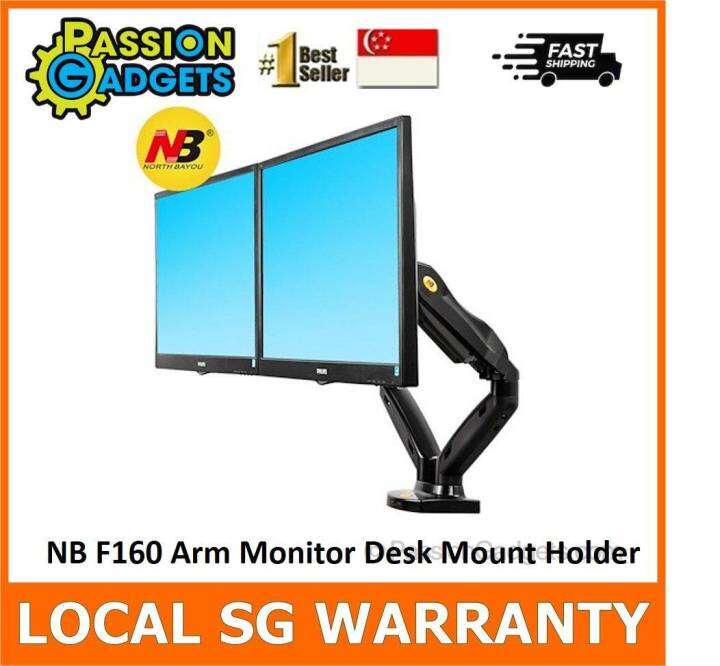 NB F160 Dual Monitor VESA Desk Mount Arm Stand 2 Computer LCD LED