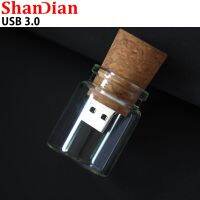 SHANDIAN hot USB3.0 glass drift bottle soft wood flash drive USB 4GB 8GB 16GB 32GB 64GB pen drive wedding commemorative U disk