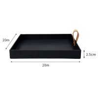 PU Leather Serving Tray Creative Square Cosmetics Sundries Desktop Storage Decorative Dish Home Living Room Supplies