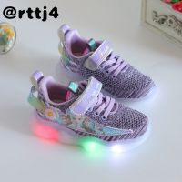 rttj4 Feizhi Aisha girls sneakers luminous shoes 2020 autumn new breathable mesh flash light casual childrens mesh shoes