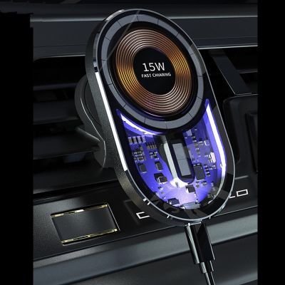 15W Car Magnetic Wireless Charger for iPhone 13 12 Pro Max Wireless Charging Car Charger Phone Holder for Tesla HYUNDAI CITROEN