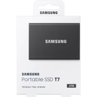 Samsung T7 2TB Portable SSD External Solid State Drive สีเทา (Titan Grey) MU-PC2T0T/AM ของใหม่ ของแท้ ราคาถูกที่สุด ส่งฟรี ส่งเร็วมาก