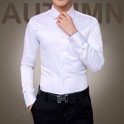 HOT11★Plus Size 5XL 2023 New Mens Luxury Shirts Wedding Dress Long Sleeve Shirt Silk Tuxedo Shirt Men Mercerized Cotton Shirt