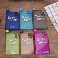 【jw】✆❦♝  A5 Paper Size Flat Plastic Bottle Notebook Cup BPA Book Type Kettle