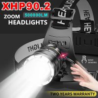 Touch Light High Power Upgrade Headlamp Sensor XHP90 Headlight with Built-in Battery Flashlight USB Rechargeable Head Lamp Torch Light Lantern