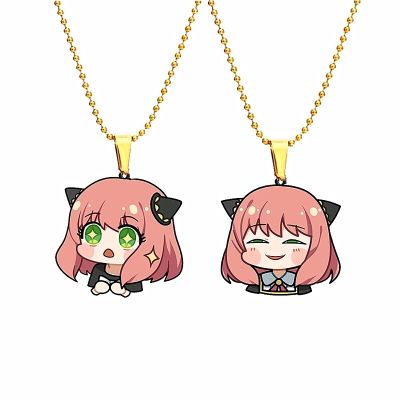 Hot Anime Spy x Family Clavicle Chain Necklace Cosplay Cartoon Figure Anya Pendant Fashion Jewelry Sweater Chains Necklaces