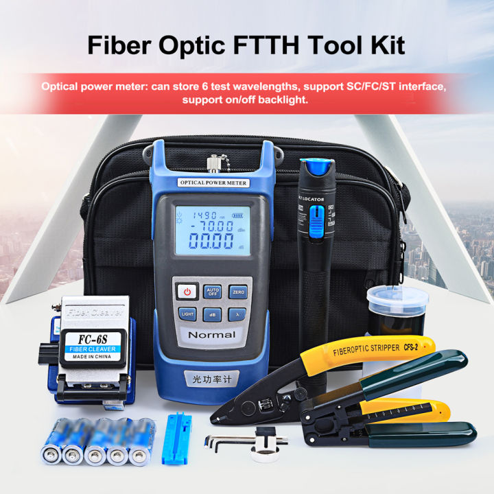 Nanwei Fiber Optic Ftth Tool Kit Optical Power Meter Fiber Cleaver Wire Stripper Optical Fiber 