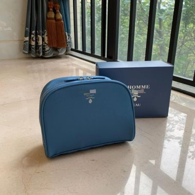 LHOMME LEAU Blue cosmetic bag business travel storage bag large capacity gift box