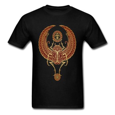 Camiseta En 3D Para Hombre, Camisa Negra, Espantapéjaros Egipcio Con Alas Rojas, Tops Ankh Y Camisetas, Ropa Estampada De Algodén Sin อุปกรณ์ตกแต่งเสื้อผ้า  PXY0