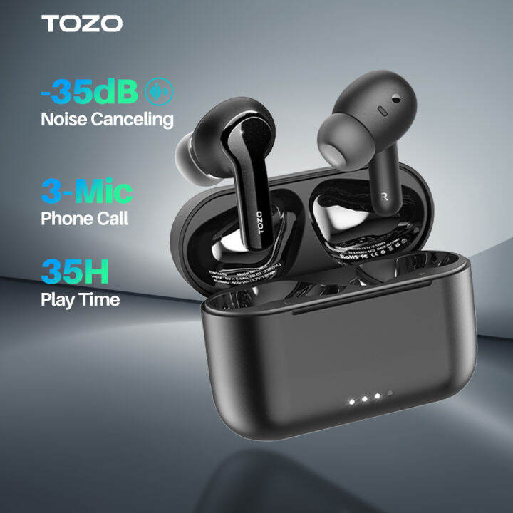 TOZO NC2 Wireless Earbuds Hybrid Active Noise Cancelling, Bluetooth 5.2 ...