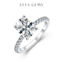 ATTAGEMS รูปทรงหมอนแหวนมอยส์ซอไนต์3.5CT D สี18K 14K 10K การทดสอบทองคำสีเหลืองสำหรับเครื่องประดับผู้หญิง