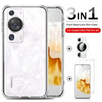 3in ฟิล์มไฮโดรเจลนิ่มกระจกกล้องถ่ายรูป1นิ่ม TPU เคสสำหรับหัวเหว่ย P60 Pro 4G + ปกป้องหน้าจอสำหรับ Hauwei Huawey P60Pro P 60 Pro 2023