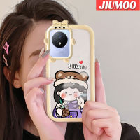 เคส JIUMOO สำหรับ VIVO Y02 Y02A เคส2023 Y11การ์ตูนเด็กผู้หญิงสีสันสดใสมอนสเตอร์ตัวน้อยกันกระแทกแบบใสเคสมือถือป้องกันซิลิโคนเรียบง่ายปลอกความคิดสร้างสรรค์โปร่งใส