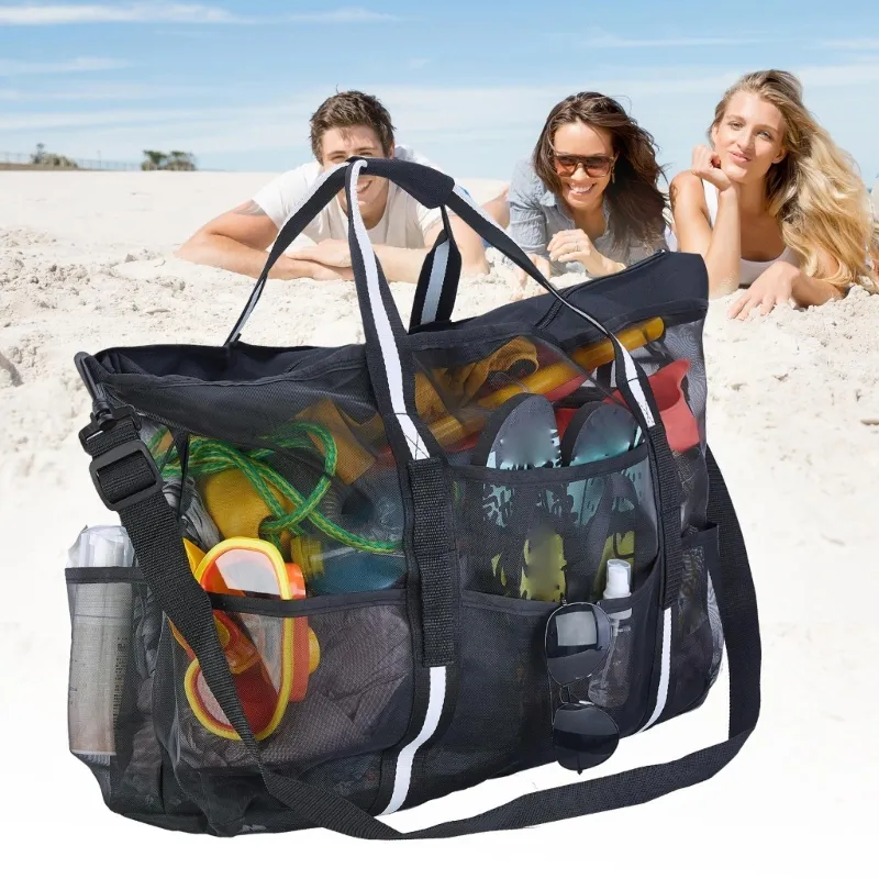  Mesh Beach Bag and Tote for Sand Toys Beach Net XL