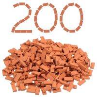 ✕ 200 Pieces Mini Bricks For Landscaping Miniature Bricks Brick Wall Small Bricks For Dollhouse Garden Parts1/35 Scale