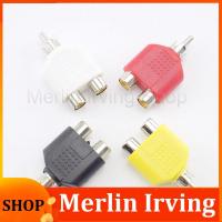 Merlin Irving Shop 3.5mm RCA Jack 1 Male to 2 Female Y Splitter AV Audio Video Plug Adapter Double Connectors Accessories