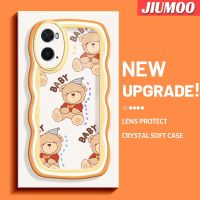 เคส JIUMOO สำหรับ OPPO เคส A36 A76 A96หมีลายเด็กมาคารอนโคโลเรียดเคสมือถือกันกระแทกแบบใสนิ่มเคสป้องกันการตกหล่นกล้องสุดสร้างสรรค์เคสใหม่ซิลิกาเจลฝาครอบป้องกัน