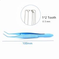 100Mm Titanium Superior Retus Forceps Tissue Forceps Angle Head Tissue Tweezers With Tooth Ophthalmic Surgical Instruments