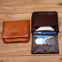 100% Genuine Leather Wallet For Men Women Vintage Retro Short Bifold Purse Card Holder With Coin Pocket Money Bag High Quality