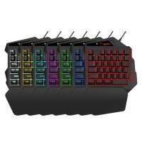 V500 35 (Key) USB Game One-Handed Keyboard Colorful Mixed Light Keyboard Built-in Converter Supports PS3 Game Console