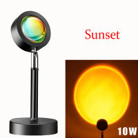 LED Sunset Lamp Live Background Atmosphere Light Rainbow Sunset Red Projector USB Night Light Desk Lamp for Bedroom Decoration