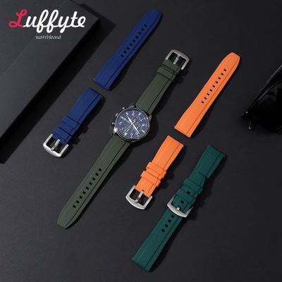 Quick Relase Silicone Watch Strap 20mm 22mm Sports Waterproof Rubber Watchband with Stainless Steel Buckle Smartwatch Band Straps