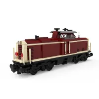 V100ไฟฟ้าเมือง MOC Kereta Lokomotif บรรทุกสินค้าของเยอรมันรางบล็อคก่อสร้าง Compatible10277 Kids Toys อิฐของขวัญ