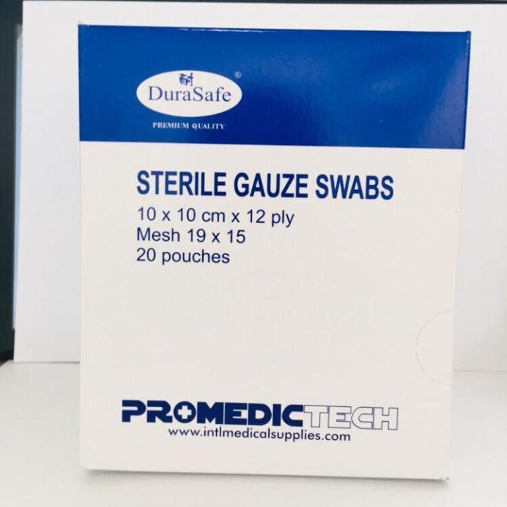 DURASAFE STERILE GAUZE SWABS 10CM X 10CM (20 POUCHES/BOX) | Lazada