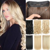 No Clip Hair Extension Synthetic Extensions Blonde Pink Piece False Hairpiece Fake