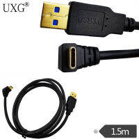 USB 3.0 (Type-A) ตัวผู้ถึง USB3.1 (Type-C) มุม90องศา1.5M