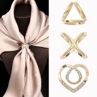 ▣❀ Pearl Brooches Fastener Silk Scarf Simple Crystal Brooches Shawl Ring Hijab Clip Scarves Buckle Wedding Christmas Accessories